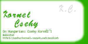 kornel csehy business card